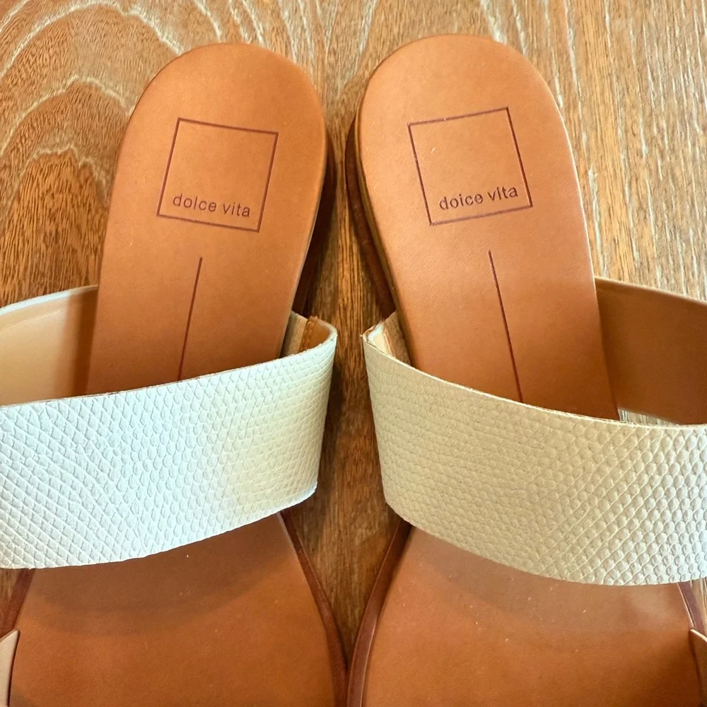 DOLCE VITA Vala Duo Tone Slip On Sandals Women’s Size 8 - Picture 3 of 9